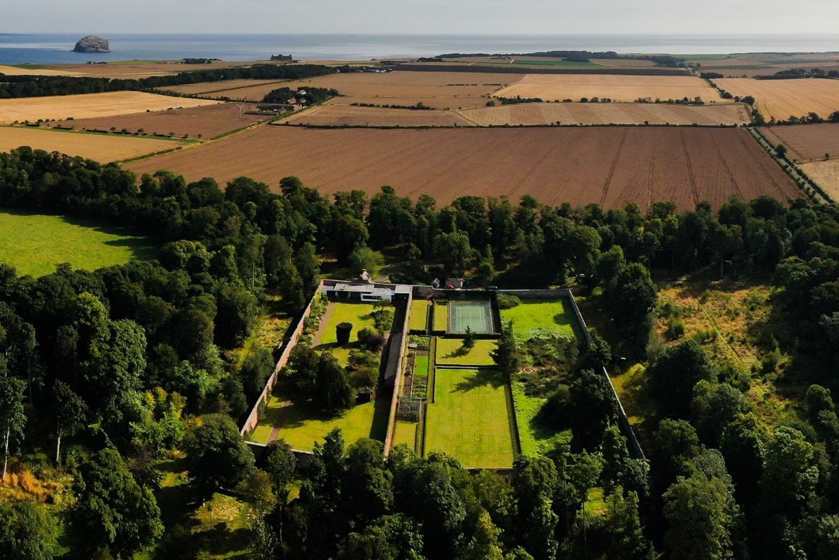 Leuchie Walled Garden - an aerial view